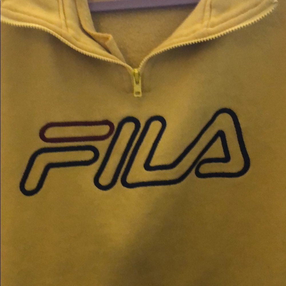 vintage yellow FILA sweater zip up